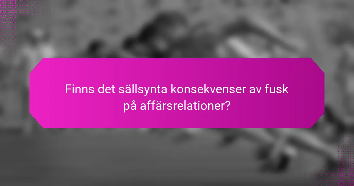 Finns det sällsynta konsekvenser av fusk på affärsrelationer?